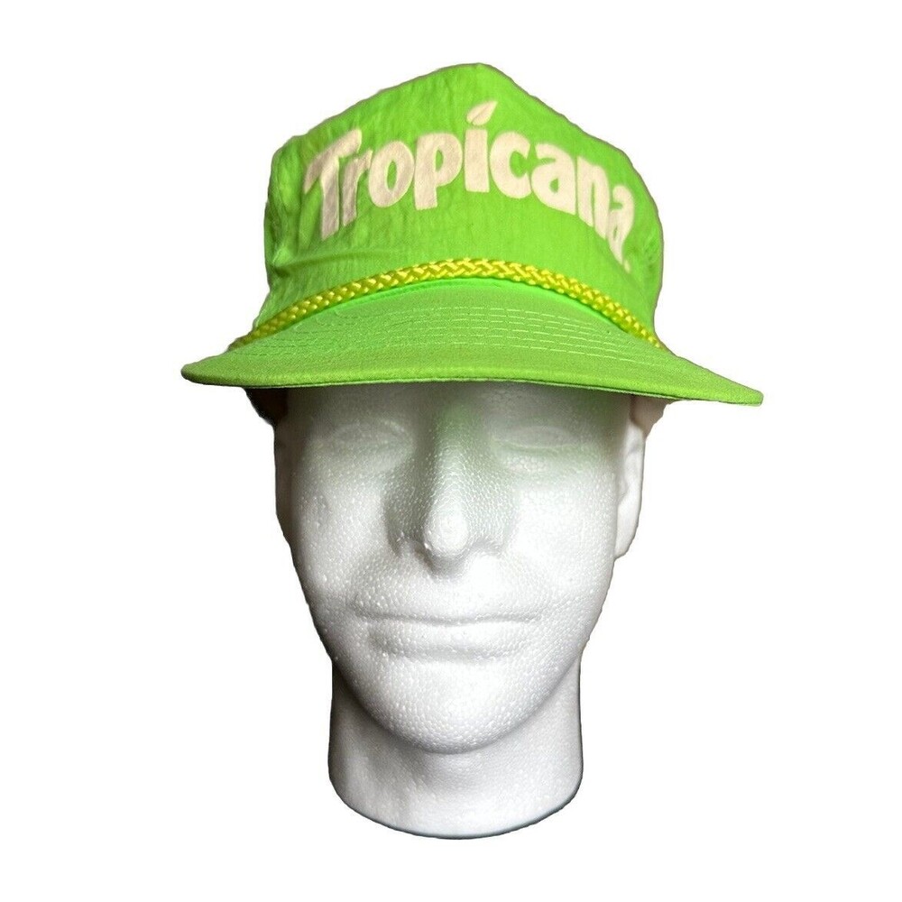 Vintage Tropicana Nylon Fluorescent Snapback Rope Hat